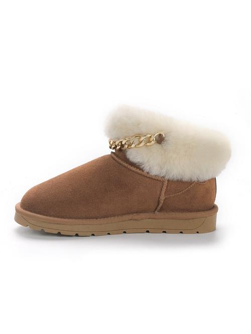 Gooce Snowboots 'Mirage'  brun / guld / uldhvid