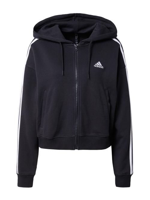 ADIDAS SPORTSWEAR Sportssweatjakke 'Essentials 3-Stripes French Terry '  sort / hvid