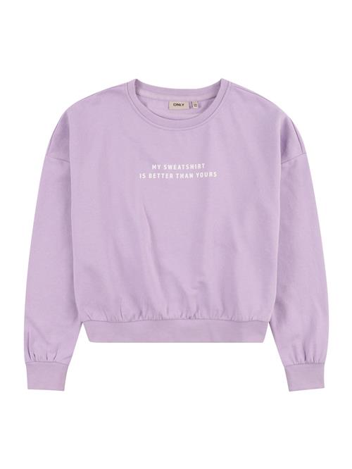 Se KIDS ONLY Sweatshirt 'KOGessa'  lyselilla / hvid ved About You