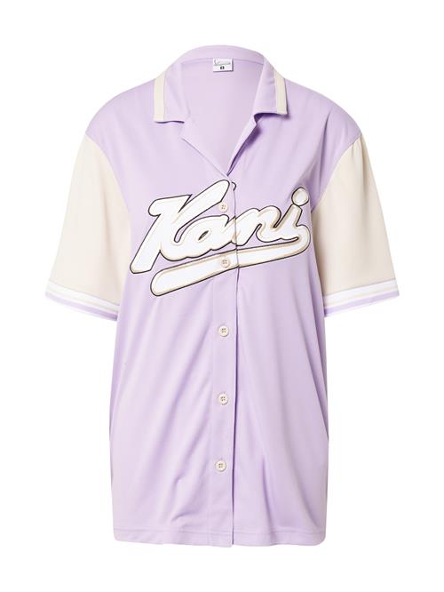 Karl Kani Bluse 'Varsity'  lysebeige / lilla / sort / hvid