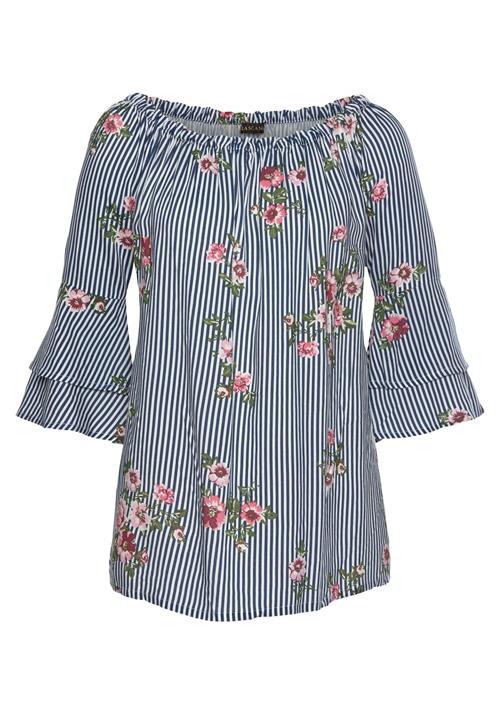 LASCANA Bluse  grøn / pink / hvid