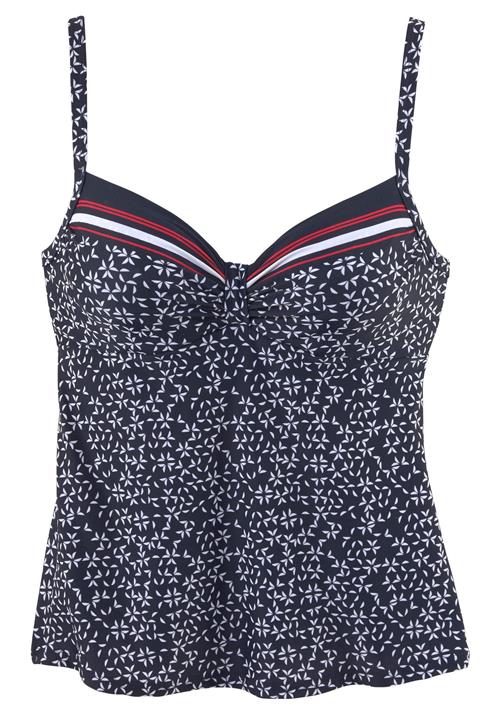 LASCANA Tankini-overdel  navy / cranberry / hvid