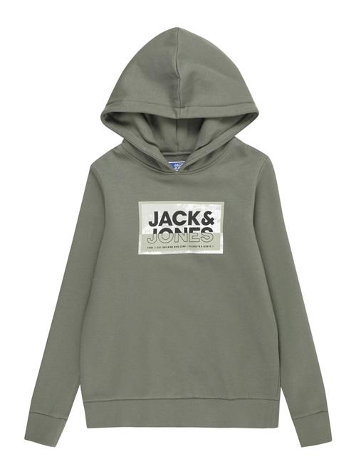 Jack & Jones Junior Sweatshirt 'JCOLogan'  oliven / pastelgrøn / sort / hvid