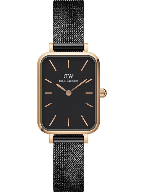 Daniel Wellington Analogt ur 'Quadro Pressed Ashfield RG Black'  guld / sort