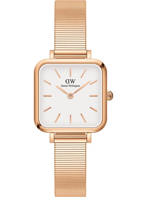 Daniel Wellington Analogt ur 'Quadro Studio RG White'  rosa guld / hvid