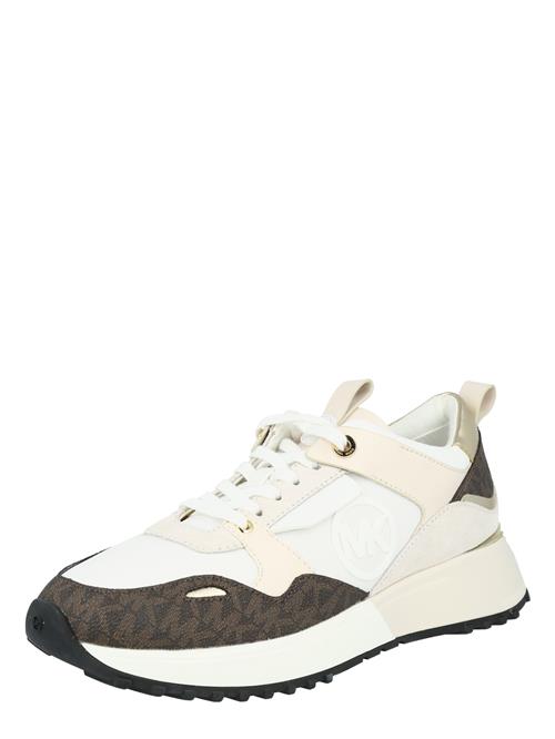 Se MICHAEL Michael Kors Sneaker low 'Theo'  creme / kastaniebrun / guld / hvid ved About You