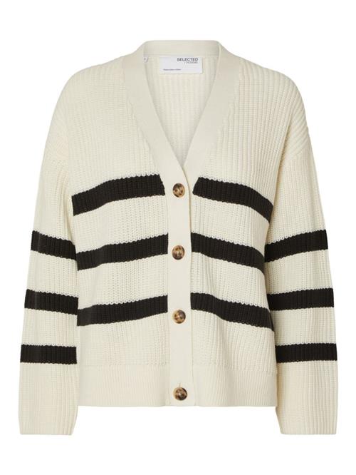 Se SELECTED FEMME Cardigan  sort / hvid ved About You