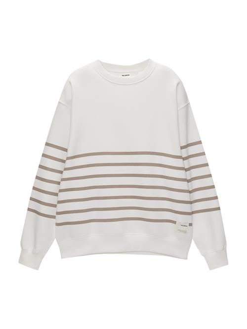 Pull&Bear Sweatshirt  brun / hvid