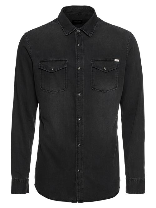 JACK & JONES Skjorte 'Sheridan'  antracit / hvid