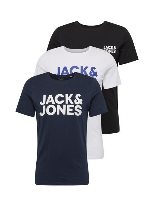 JACK & JONES Bluser & t-shirts 'JJECorp'  marin / ensian / sort / hvid