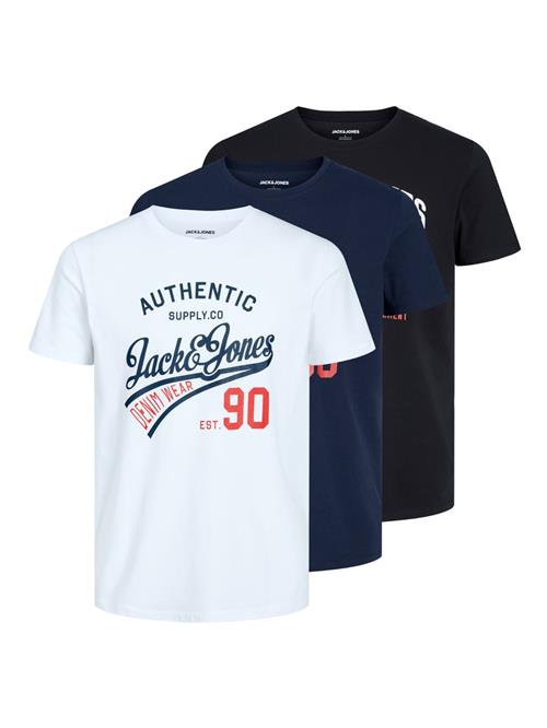 Se JACK & JONES Bluser & t-shirts 'Ethan'  navy / rød / sort / hvid ved About You