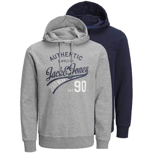 JACK & JONES Sweatshirt 'JJEthan'  navy / grå-meleret / rød / hvid