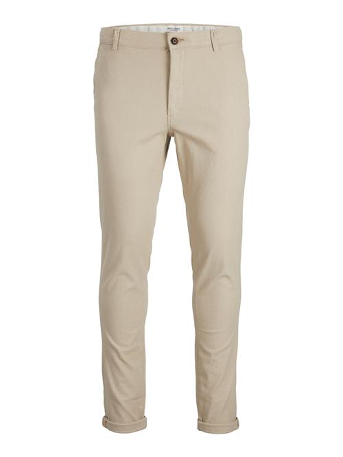 JACK & JONES Lærredsbukser 'JJMarco'  creme / sort