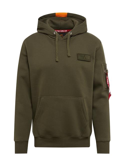 ALPHA INDUSTRIES Sweatshirt 'Red Stripe'  khaki / orange / rød / hvid