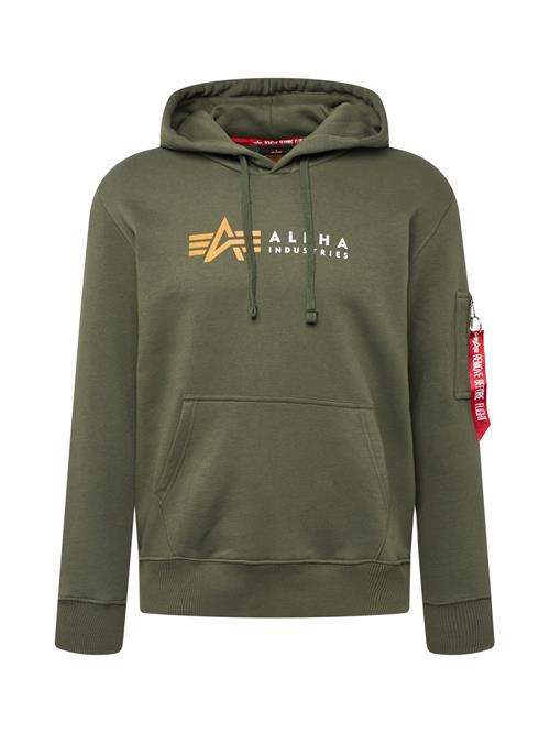 ALPHA INDUSTRIES Sweatshirt  mørkegrøn / lyseorange / rød / hvid