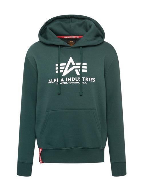 ALPHA INDUSTRIES Sweatshirt  smaragd / rød / hvid