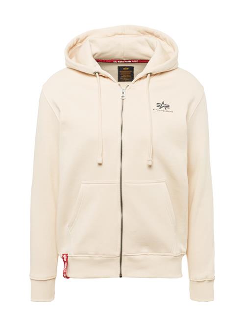 ALPHA INDUSTRIES Sweatjakke  antracit / rød / offwhite