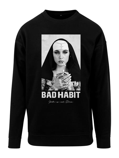 Mister Tee Sweatshirt 'Bad Habit'  grå / sort / hvid