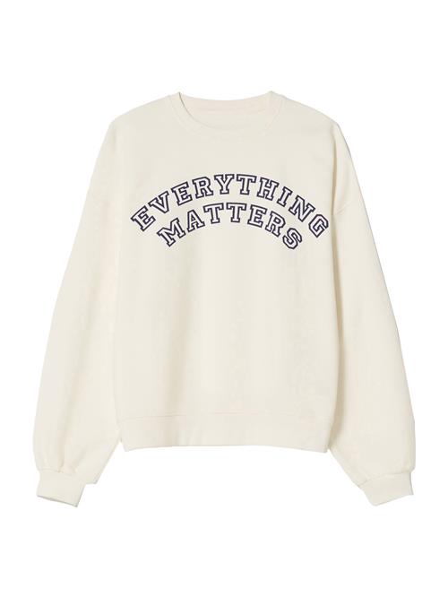 Bershka Sweatshirt  ecru / navy