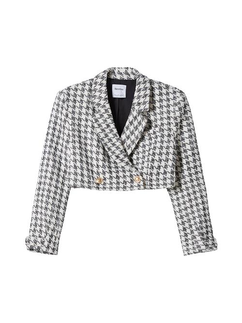 Se Bershka Blazer  sort / hvid ved About You