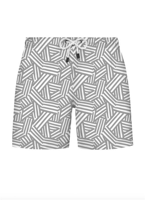 WESTMARK LONDON Badeshorts 'GEOMETRIC'  grå / hvid