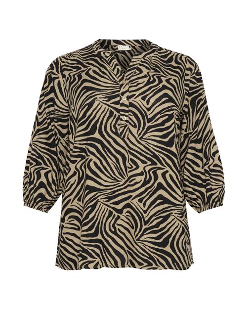 Se KAFFE CURVE Bluse 'Mille'  mørkebeige / sort ved About You