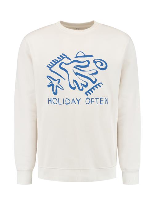 Shiwi Sweatshirt 'HOLIDAY OFTEN'  blå / hvid