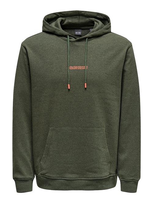 Only & Sons Sweatshirt 'Elon'  mørkegrøn / fersken