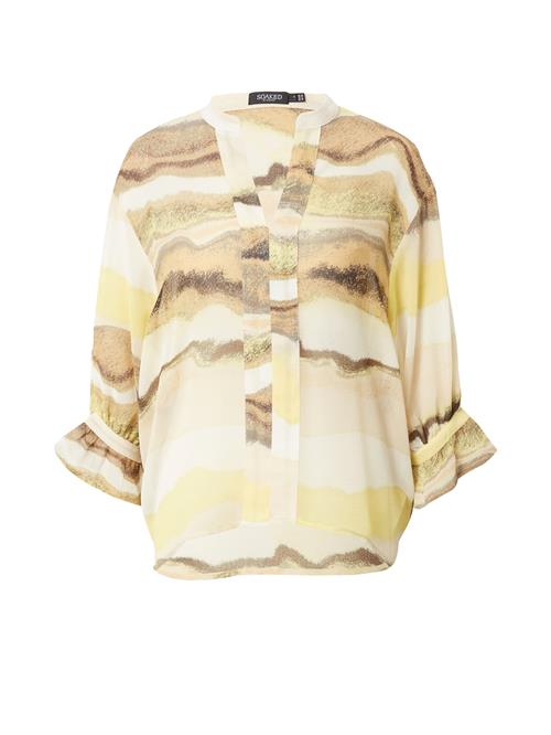 SOAKED IN LUXURY Bluse 'Josefine'  beige / karamel / choko / mørkegul