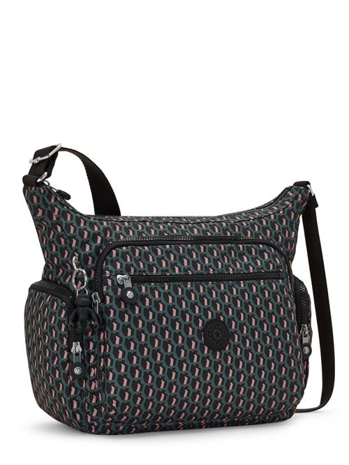 KIPLING Skuldertaske 'Gabbie'  mørkegrøn / lys pink / sort