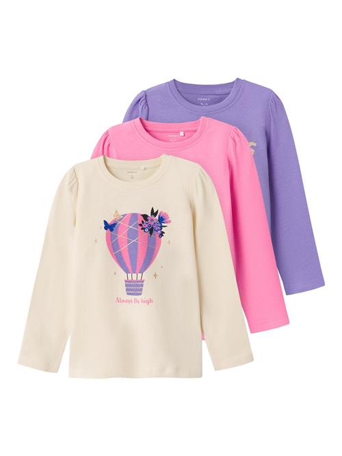 NAME IT Bluser & t-shirts 'LARA'  creme / natblå / mørkelilla / pink