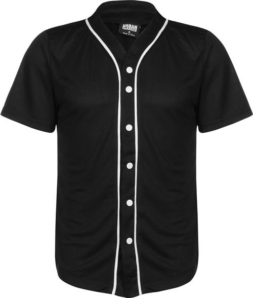 Urban Classics Skjorte 'Baseball'  sort / hvid