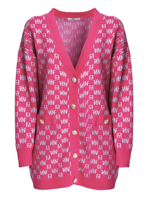 Influencer Cardigan  pink / hvid