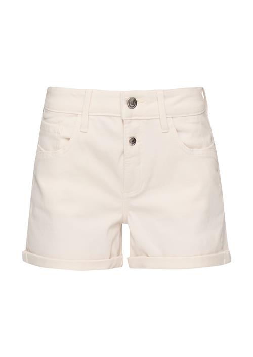 QS Jeans med lægfolder 'Abby'  creme