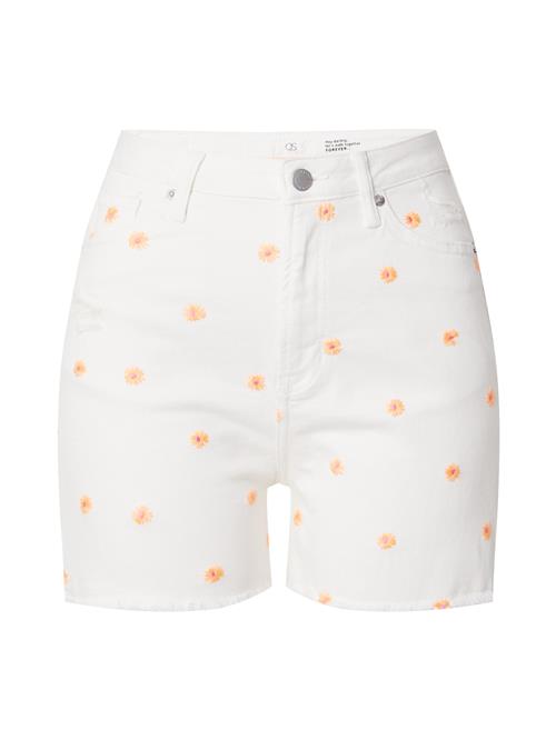 QS Jeans  orange / lys pink / white denim