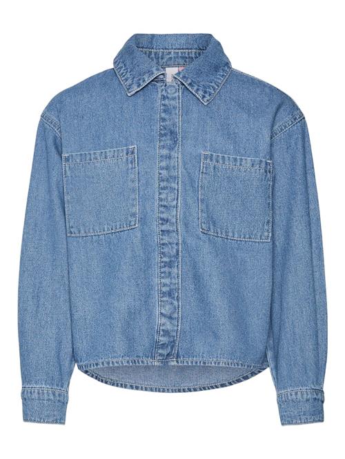 Se Vero Moda Girl Bluse 'MAVISE'  blue denim ved About You