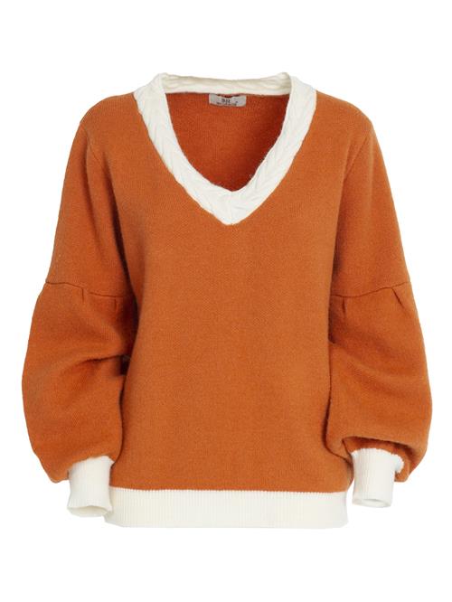 Influencer Pullover  orange / hvid