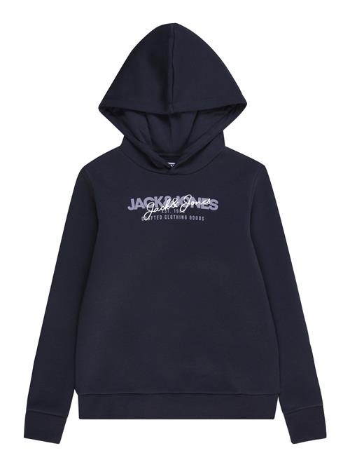 Se Jack & Jones Junior Sweatshirt 'Alvis'  navy / lavendel / hvid ved About You