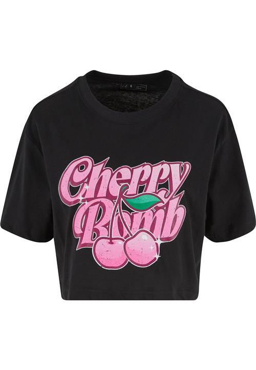 Miss Tee Oversized bluse 'Cherry Bomb'  grøn / pink / sort / hvid