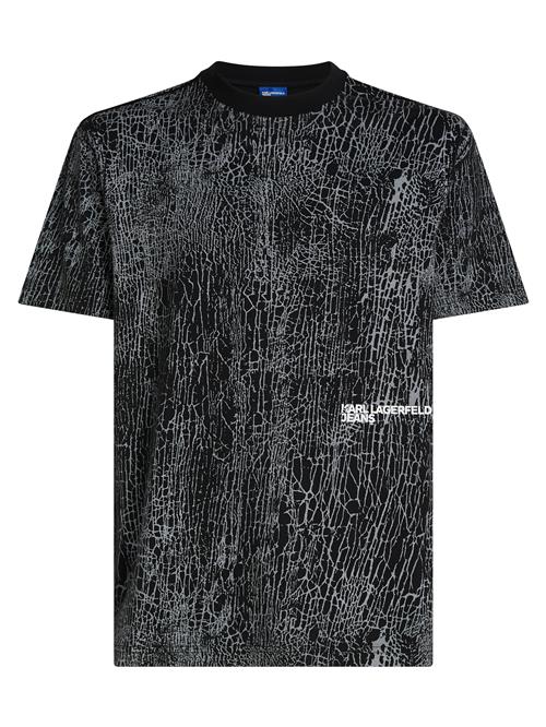 KARL LAGERFELD JEANS Bluser & t-shirts 'Cracked'  grå / sort