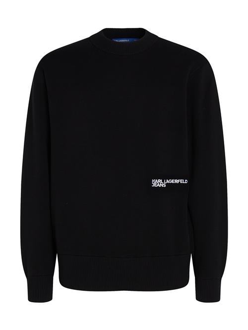 Se KARL LAGERFELD JEANS Sweatshirt 'Monogram'  sort / hvid ved About You