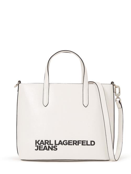 Se KARL LAGERFELD JEANS Håndtaske 'Logo Mini'  sort / hvid ved About You