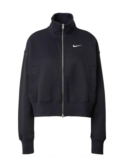 Nike Sportswear Sweatjakke 'PHOENIX FLEECE'  sort / hvid