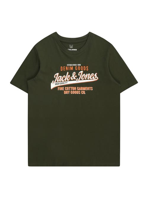 Jack & Jones Junior Shirts  mørkegrøn / orange / hvid