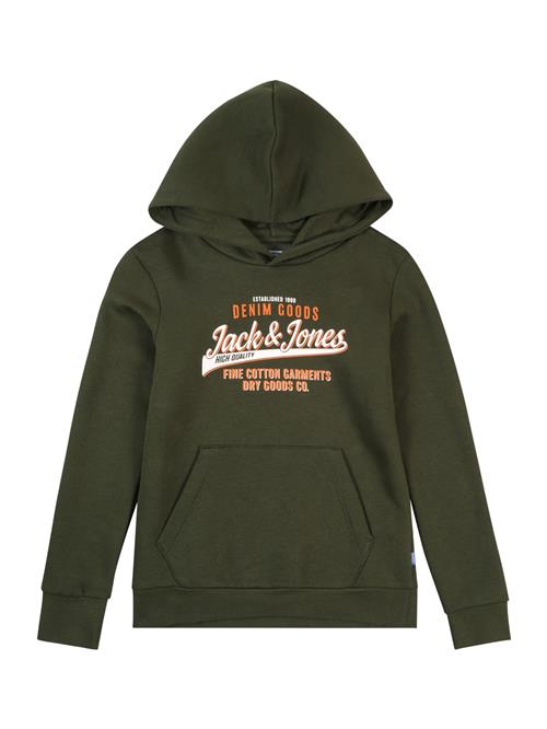 Jack & Jones Junior Sweatshirt  mørkegrøn / orange / hvid