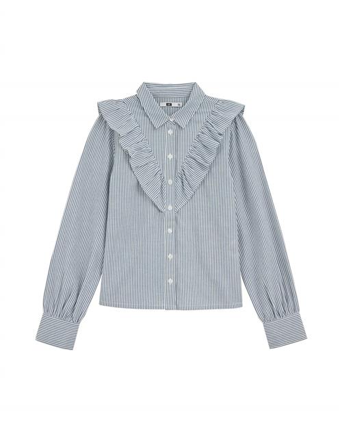 WE Fashion Bluse  dueblå / hvid