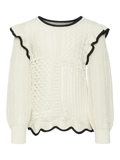 Se Vero Moda Girl Pullover 'MADELYN'  ecru / sort ved About You