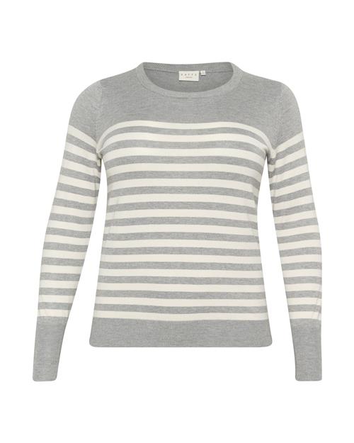 KAFFE CURVE Pullover 'Lizzy'  grå / hvid