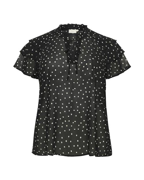 KAFFE CURVE Bluse 'Sallie'  sort / hvid