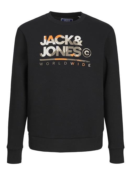 Jack & Jones Junior Sweatshirt 'JJLUKE'  grå / orange / sort / hvid